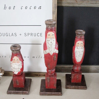 Vintage Santa Taper Candle Holders, Set of 3