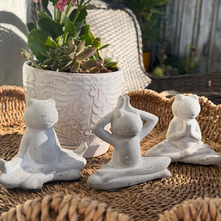 Yoga Frog Garden Statues, Set of 3