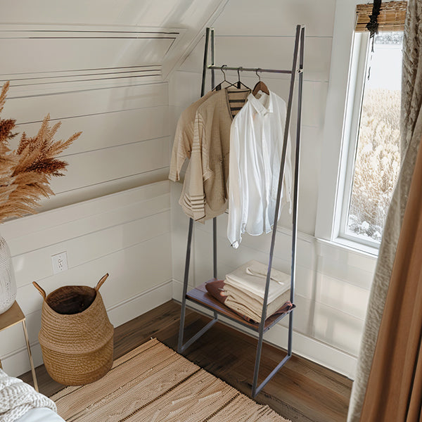 72 Inch Industrial Farmhouse Coat Rack with Shelf Decor Steals