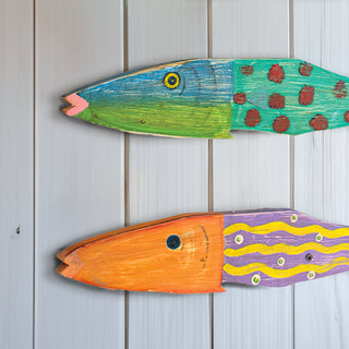 Recycled Wood Folk Art Fish
