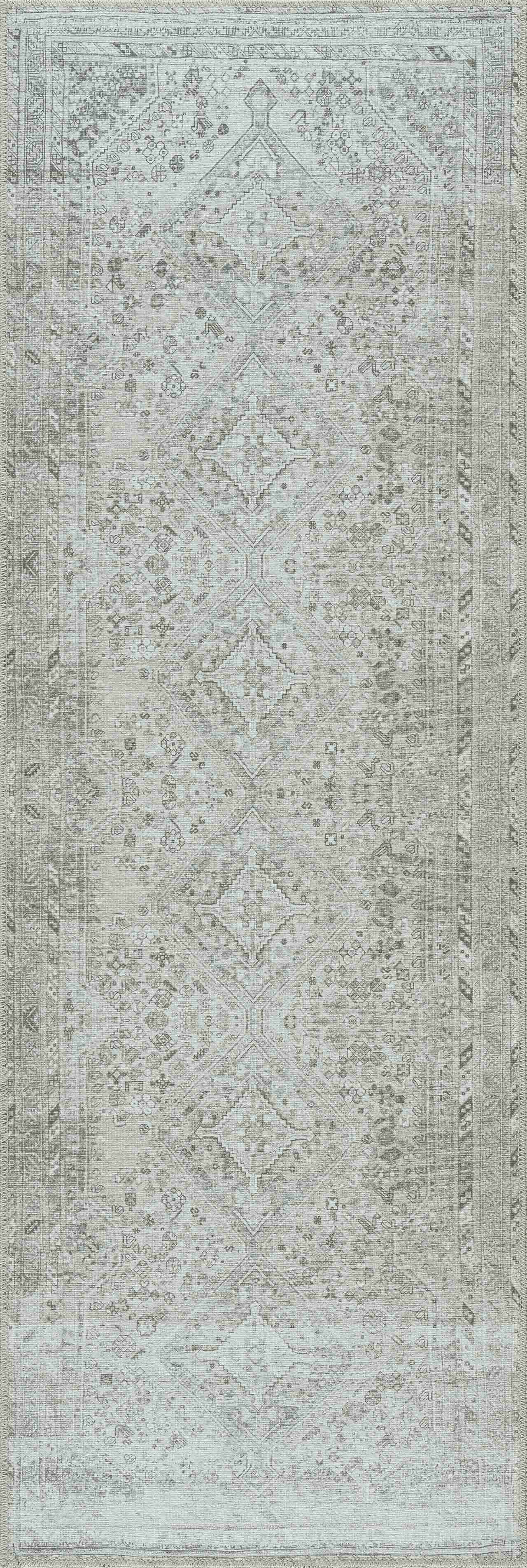 Washed Cream Rug Traditional Cream & Sage Washable Rug - Decor Steals