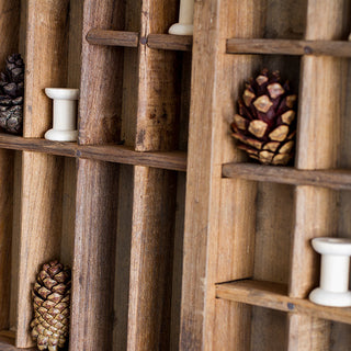 Wooden thread spool wall shelf sewing room decor