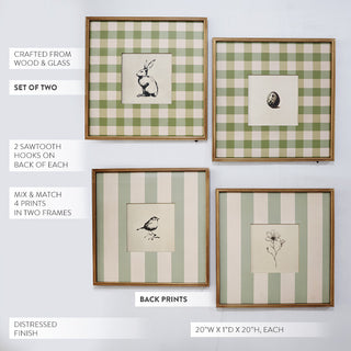 Farmhouse bunny bird botanical wall decor set