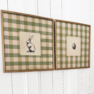 Rustic bunny egg gingham wall decor