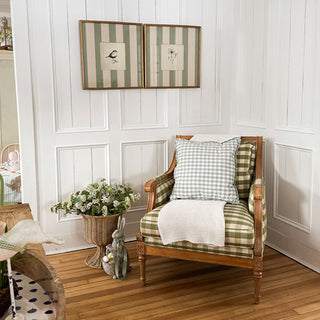 Farmhouse living room framed art display