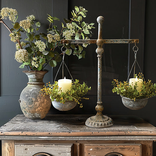 Table Scale Decor Food Scale Vintage Rustic Farmhouse Vintage Scale Decoration - Tabletop ...