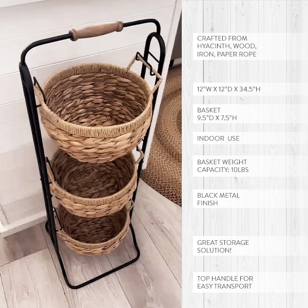 3 Tier Basket Stand - Decor Steals