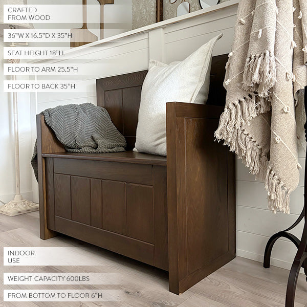 Wooden Bench High Back Storage Bench High Back Wooden Bench With