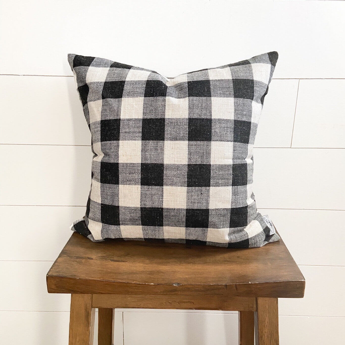Black and White Medium Buffalo Pillow Cover 18x18 Modern