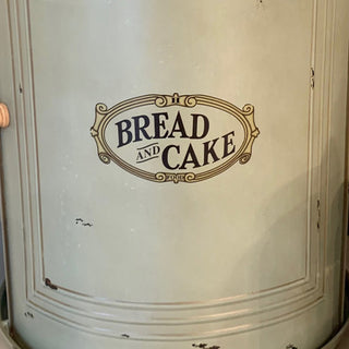 Large Vintage Metal Bread Box with Sliding Door