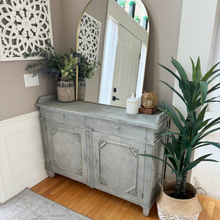 Antique Inspired Wood Buffet Cabinet with Drawers