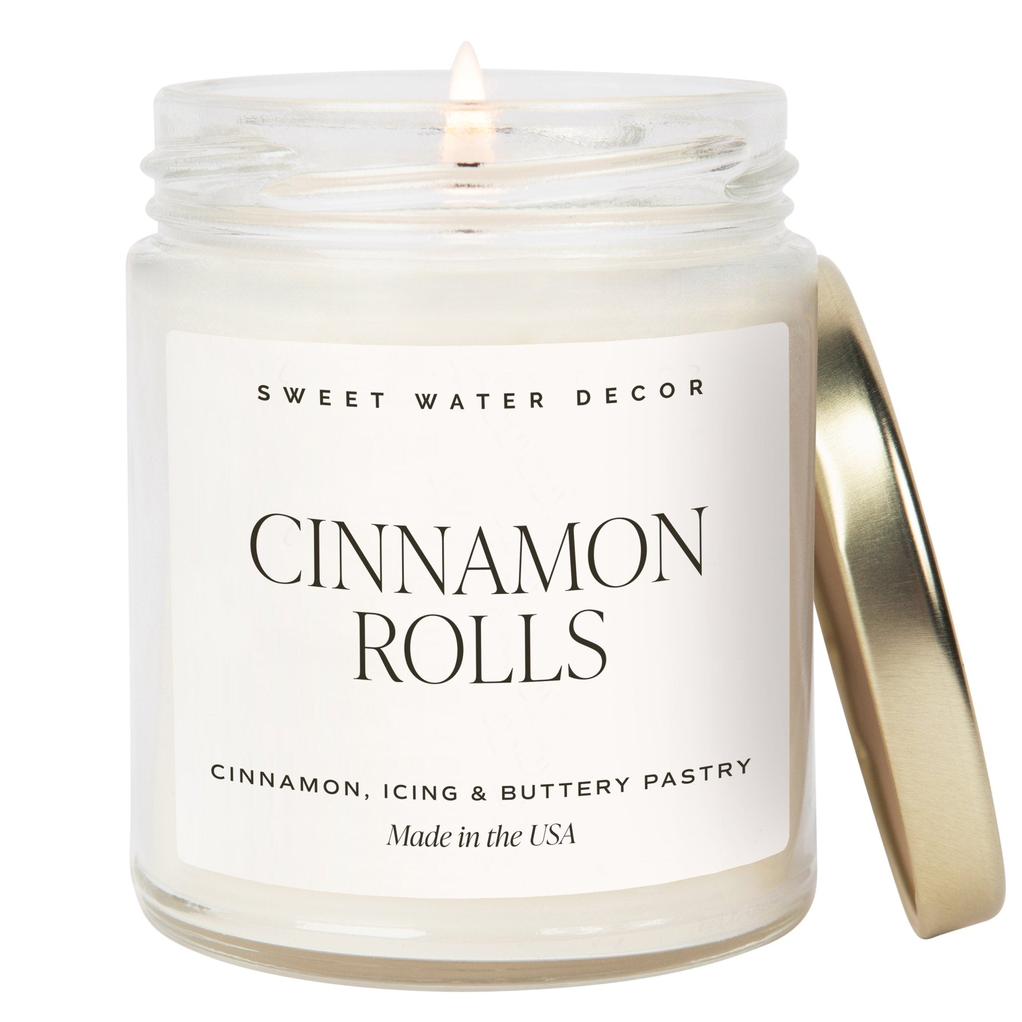 Cinnamon Rolls Soy Candle Clear Jar 9 oz Decor Steals