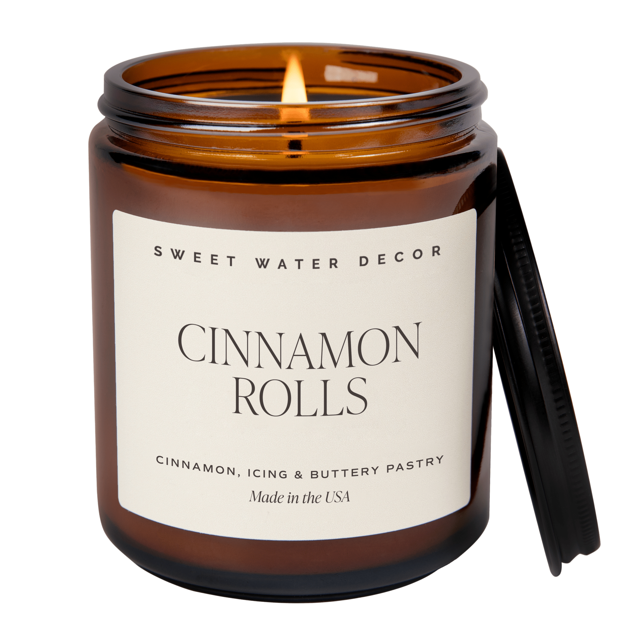 Cinnamon Rolls Soy Candle Amber Jar 9 oz Decor Steals