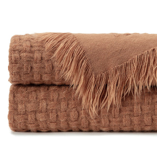 Waffle Fringe Throw Blanket