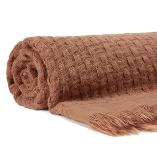 Waffle Fringe Throw Blanket
