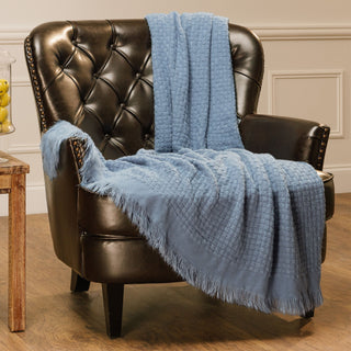 Waffle Fringe Throw Blanket