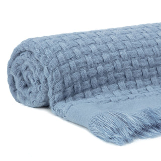 Waffle Fringe Throw Blanket