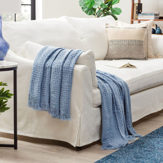 Waffle Fringe Throw Blanket