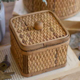 Woven Cane Boxes, Set of 2