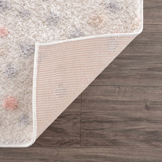 Pink & Cream Dotted Area Rug