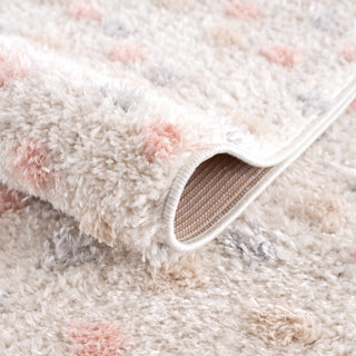 Pink & Cream Dotted Area Rug