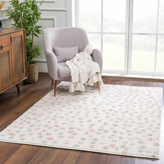 Pink & Cream Dotted Area Rug