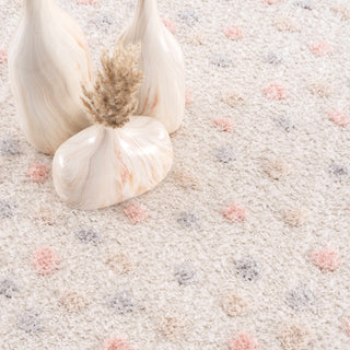 Pink & Cream Dotted Area Rug