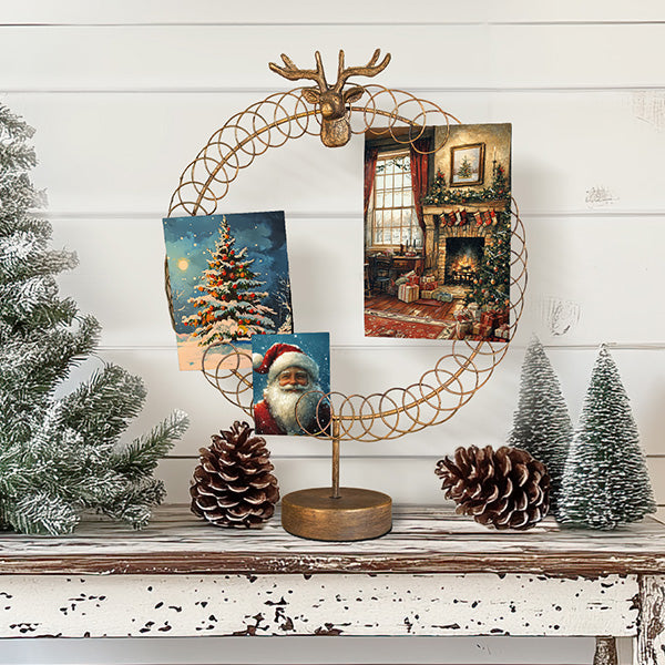 Wire Wreath Card Holder on Stand Decor Steals