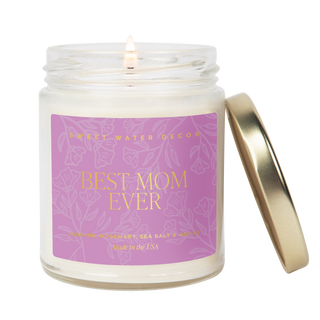 Best Mom Ever Soy Candle - Clear Jar - 9 oz (Wildflowers and Salt)