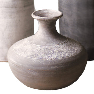 Large Handmade Elemental Clay Vases, Set of 3