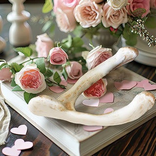 Handmade Love Wishbone Sculpture in Ivory Clay