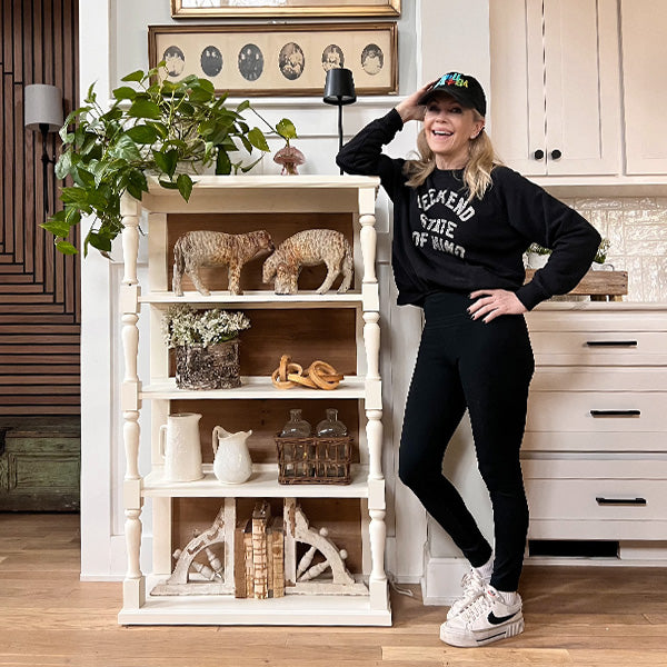 5 Tier Tall Spindle White Wood Shelf - Decor Steals