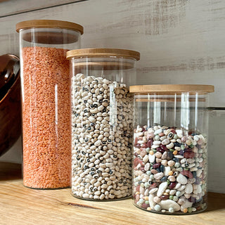 glass canisters with lids
