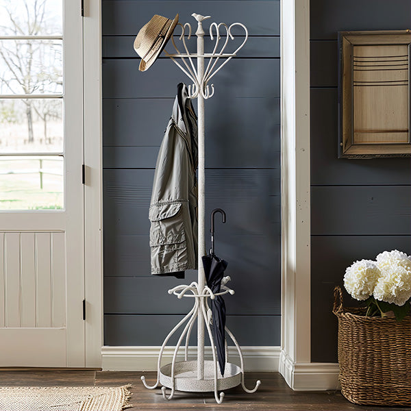 Metal Coat Rack with Bird Detail
