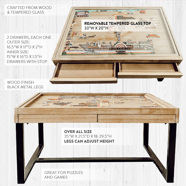 Puzzle Coffee Table with Drawers - Decor Steals