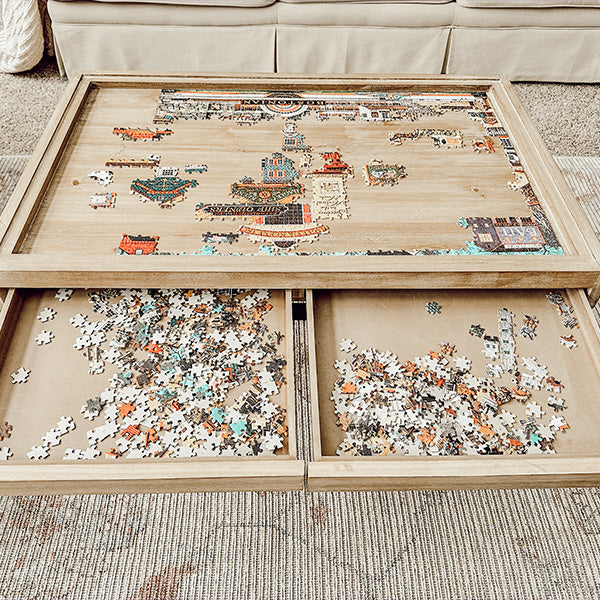 Puzzle Coffee Table with Drawers - Decor Steals