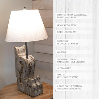 Distressed Chunky Corbel Vintage Table Lamp