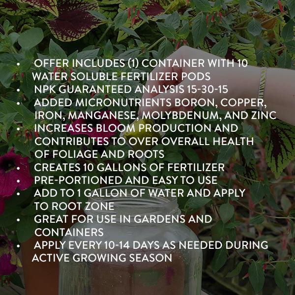 plant-prod flowering 15-30-15 fertilizer Plant with Purpose Flower Booster Water Soluble Fertilizer - 10 piece