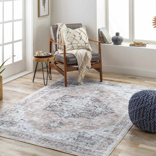 Traditional Charcoal Washable Rug