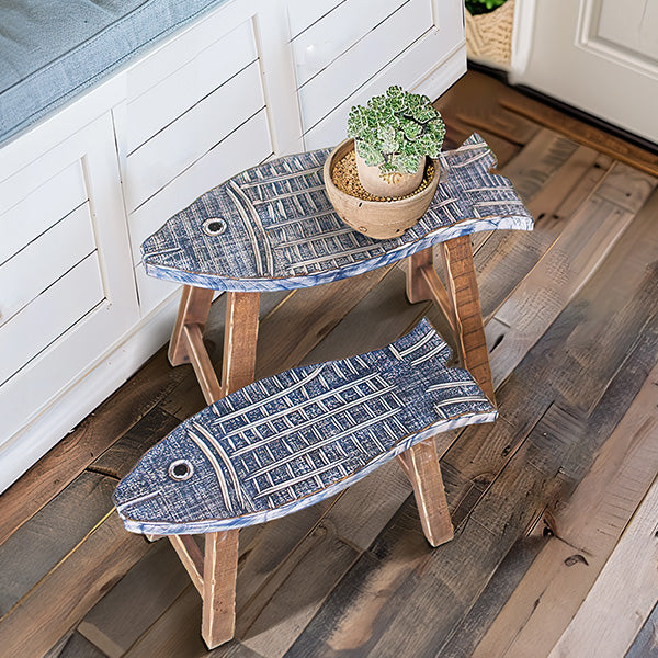 Wooden Fish Stool Risers, Set of 2 - Decor Steals