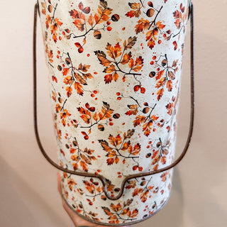 Tall Floral Patterned Metal Buckets, Set of 3