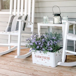 Removable Farm Fresh White Garden Stands, Set of 2