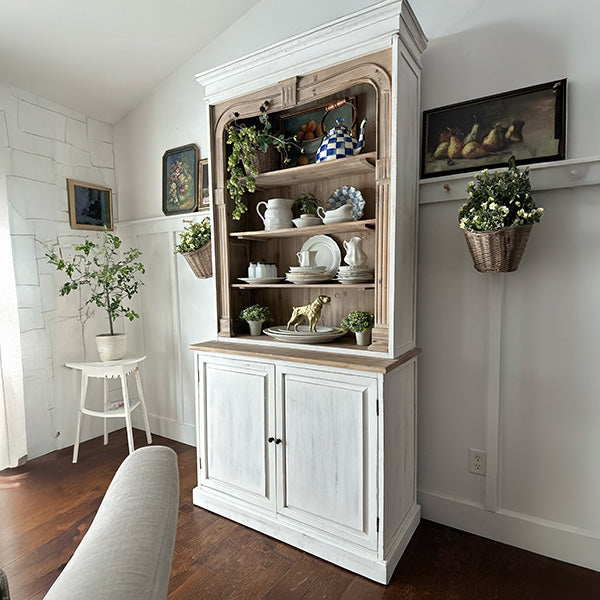 Giant Distressed Farmhouse Hutch Cabinet