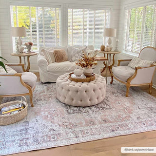 Traditional Charcoal Washable Rug