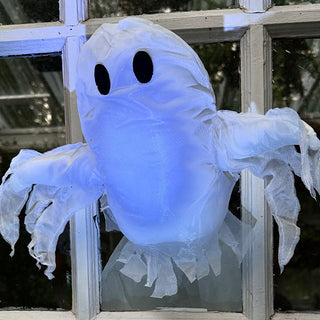 Window Crasher Ghost - Stuffed Halloween Decor, Quiet 3D Ghost For Window Or Wall