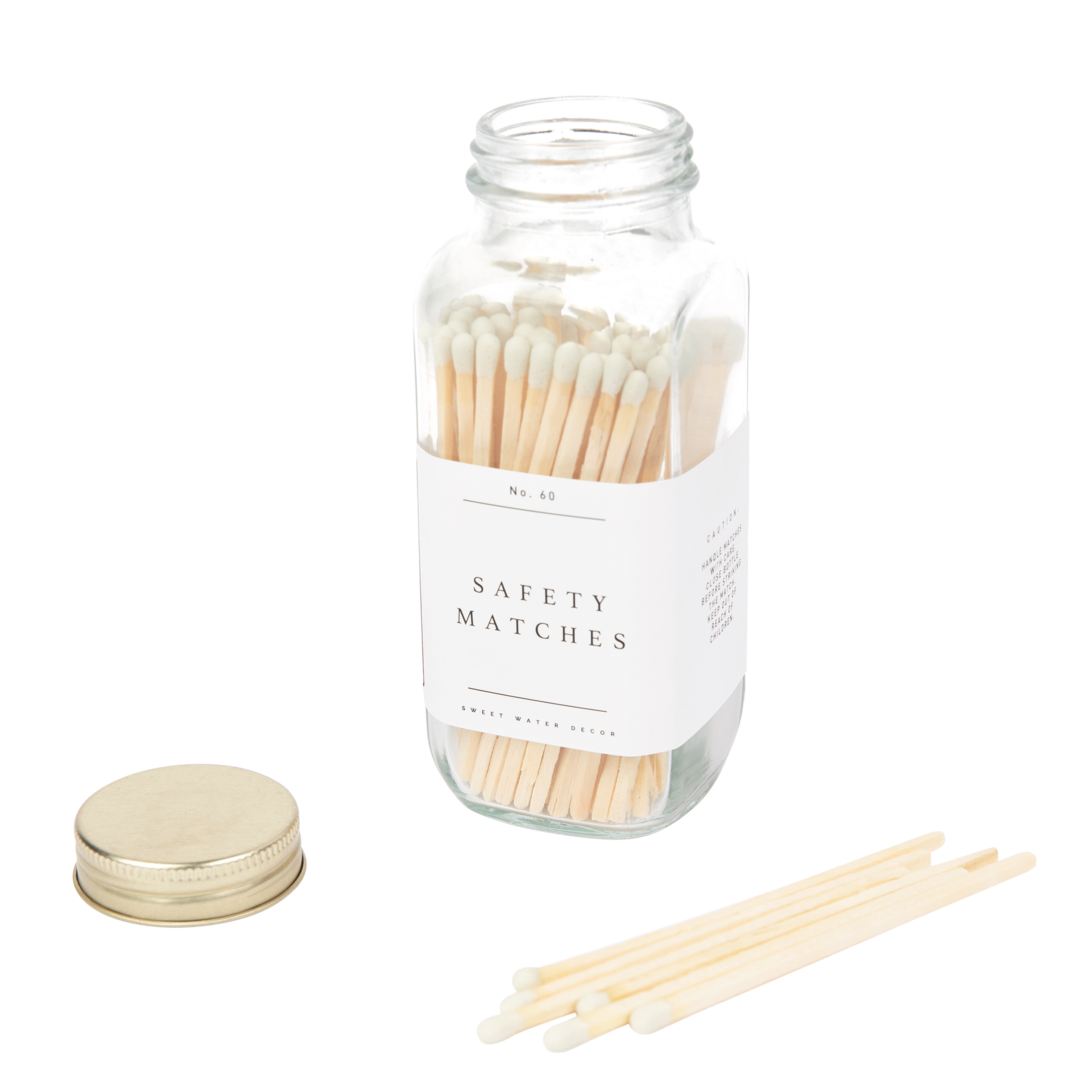 White Tip Safety Matches - 60 Count, 3.75