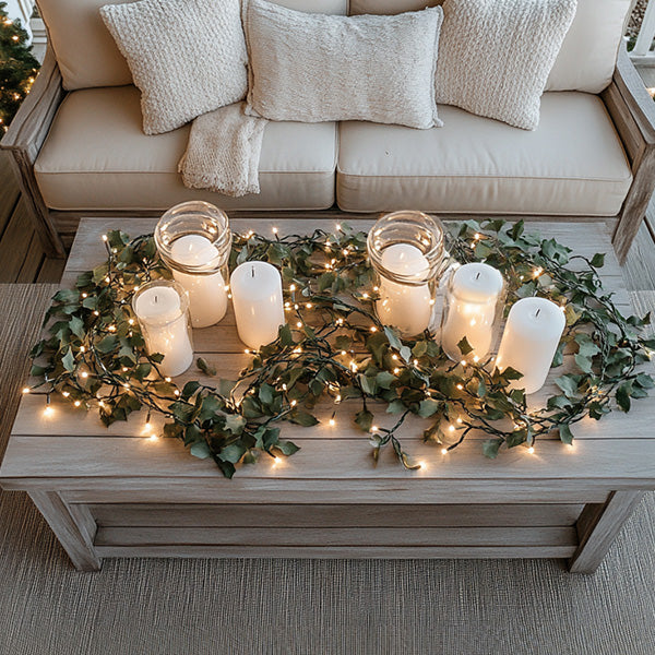 Solar-Powered LED Branch Garland with Timer Decor Steals