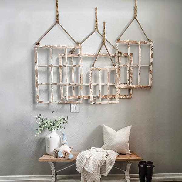 Rustic Window Frame Wall Decor | Hanging Window Frames - Decor Steals