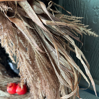 Rustic dried wheat wreath
