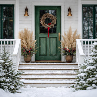Rustic dried wheat wreath